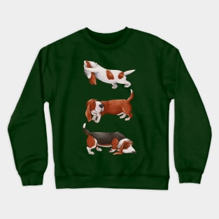 Cute Basset Hound. Funny dogs. Crewneck Sweatshirt